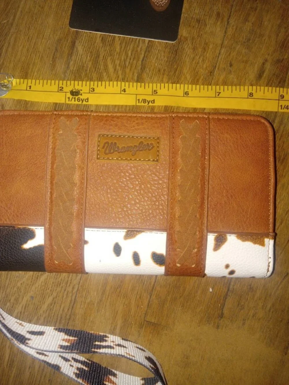 Montana West Wrangler wristlet western cow print wallet with keychain
